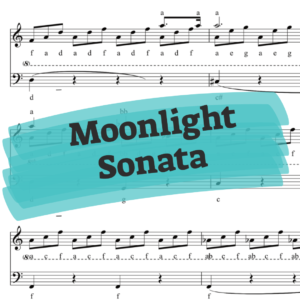 Moonlight Sonata Piano / Organ -Right hand with chords - Music Sheet by Beethoven Part 1  Easy Notations- Arranged by Assi Rose (Copy)
